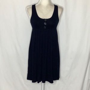 Pink Rose Comfy Viscose Racerback Pleated Navy Blue Dress Size SP
